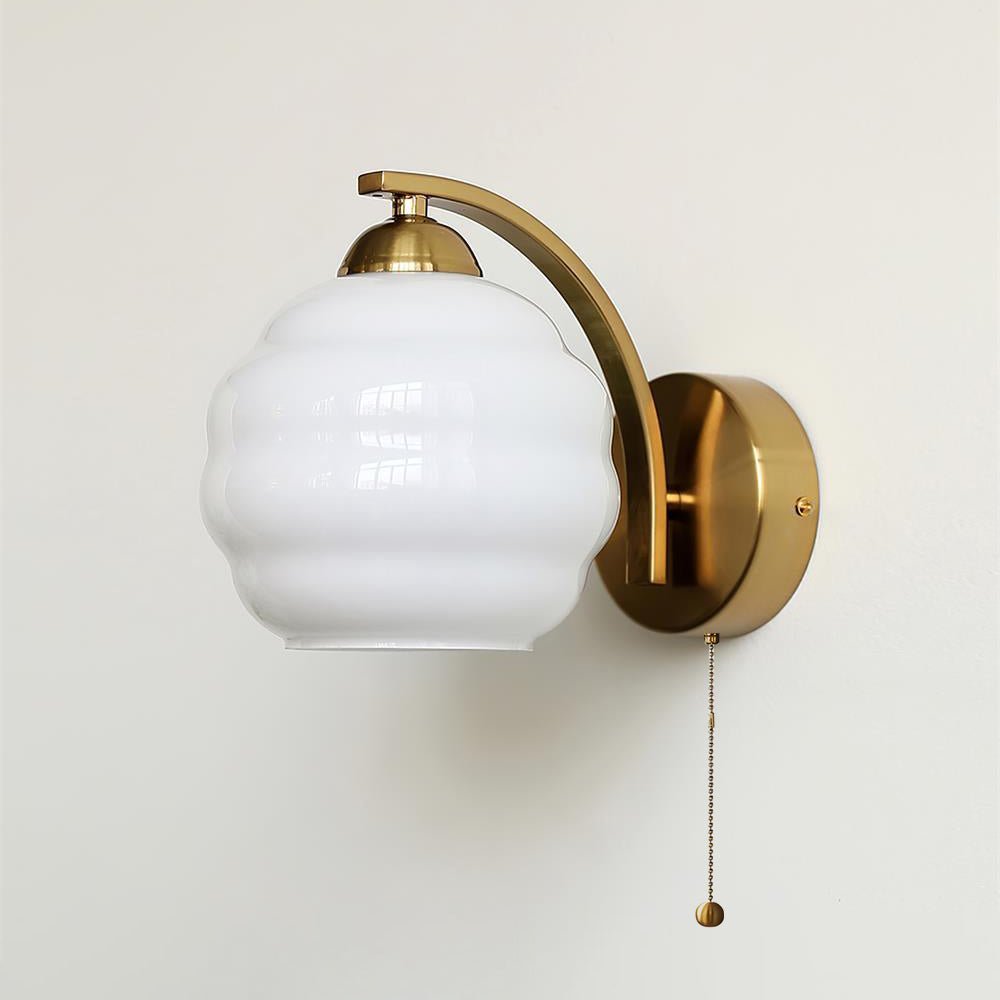 Metal Glass Globe Wall Sconce