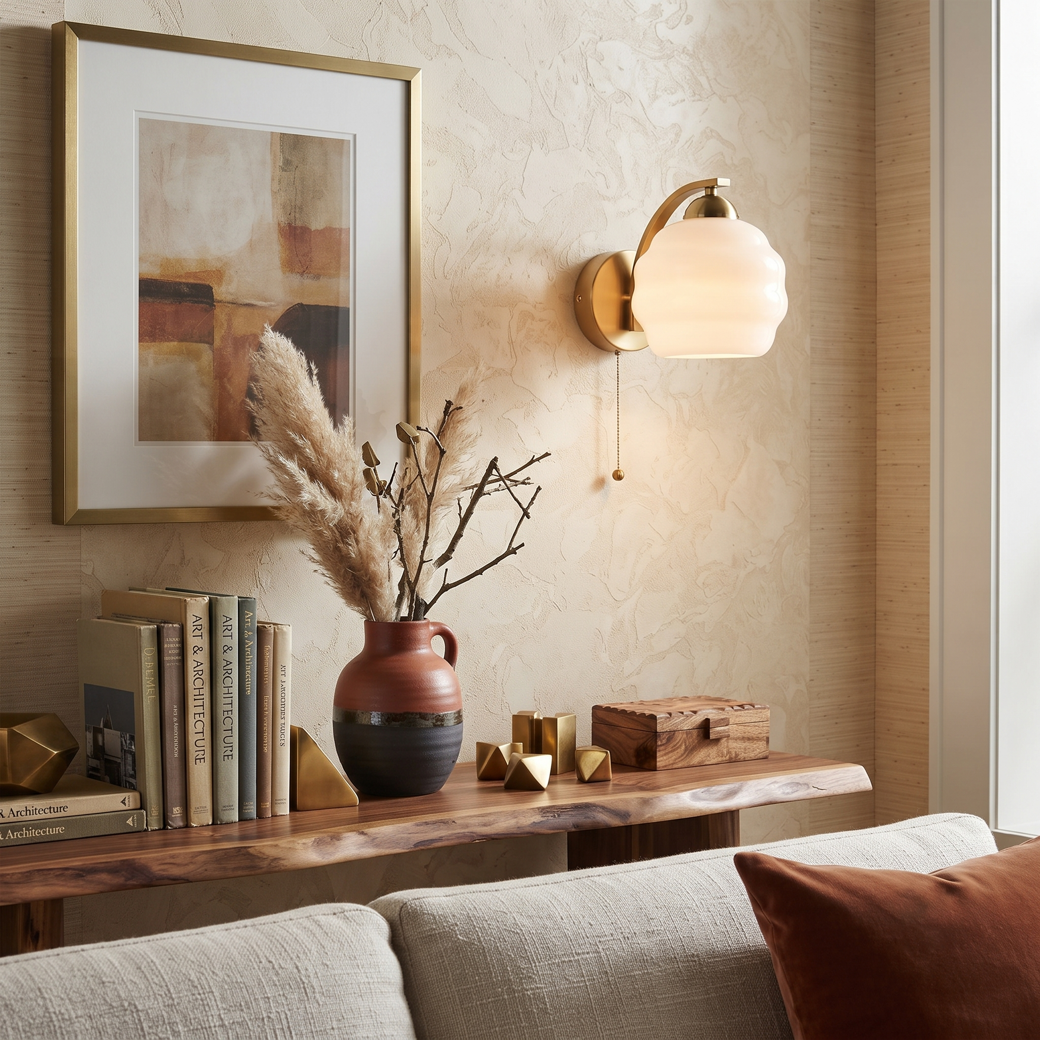 Metal Glass Globe Wall Sconce