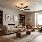 Metal and ABS Ceiling Fan with LED Light