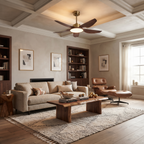 Metal and ABS Ceiling Fan with LED Light