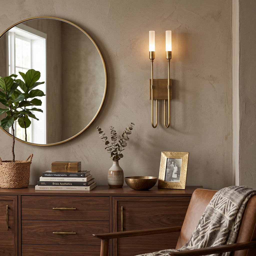 Metal and Acrylic Dual-Light Sconce