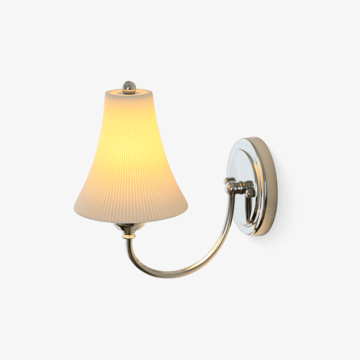 Modern Pleated Porcelain Wall Sconce Studio Product Shot