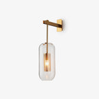 Metal and Glass Cylindrical Sconce