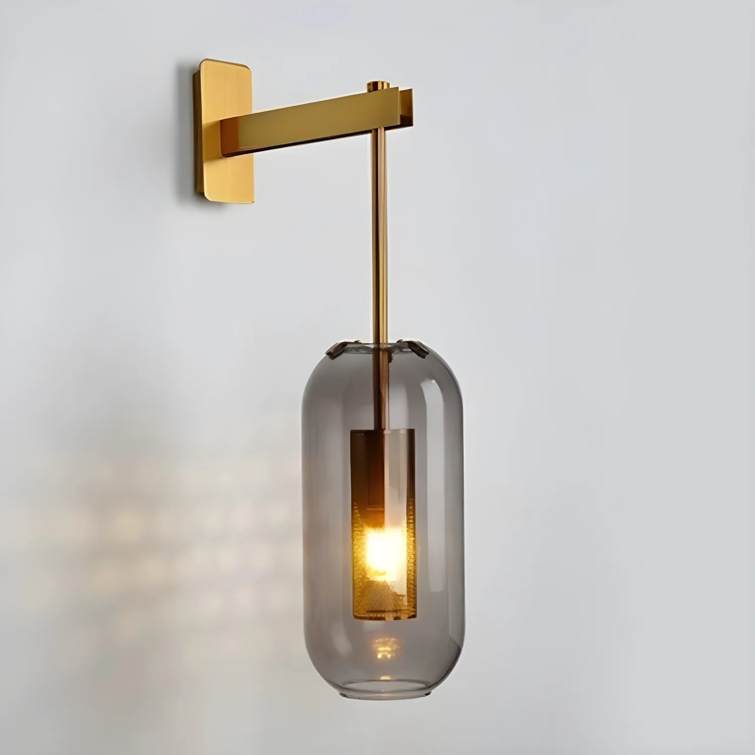 Metal and Glass Cylindrical Sconce