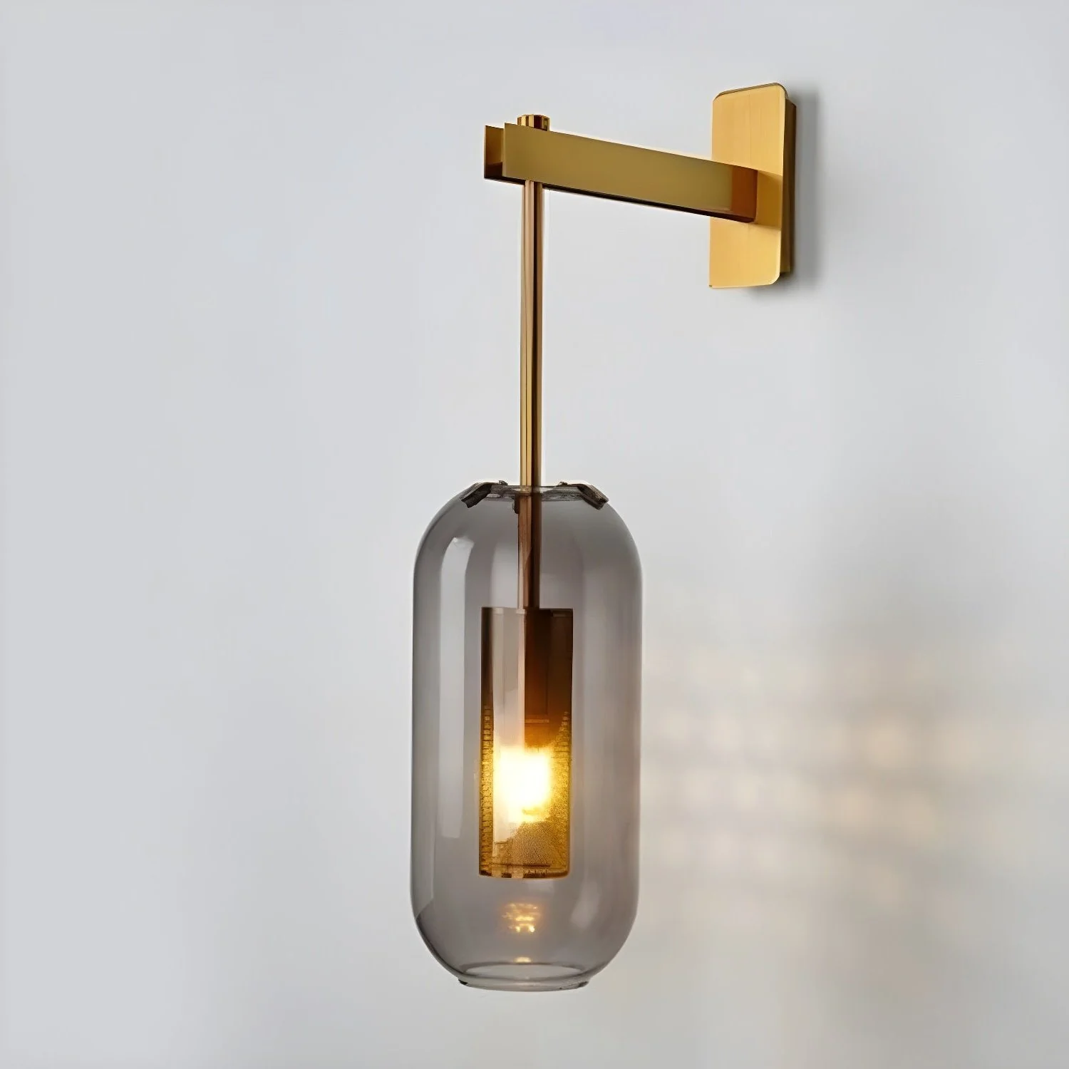 Metal and Glass Cylindrical Sconce