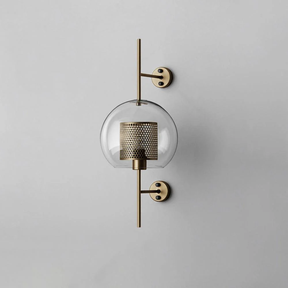 Metal Glass Cylindrical Sconce