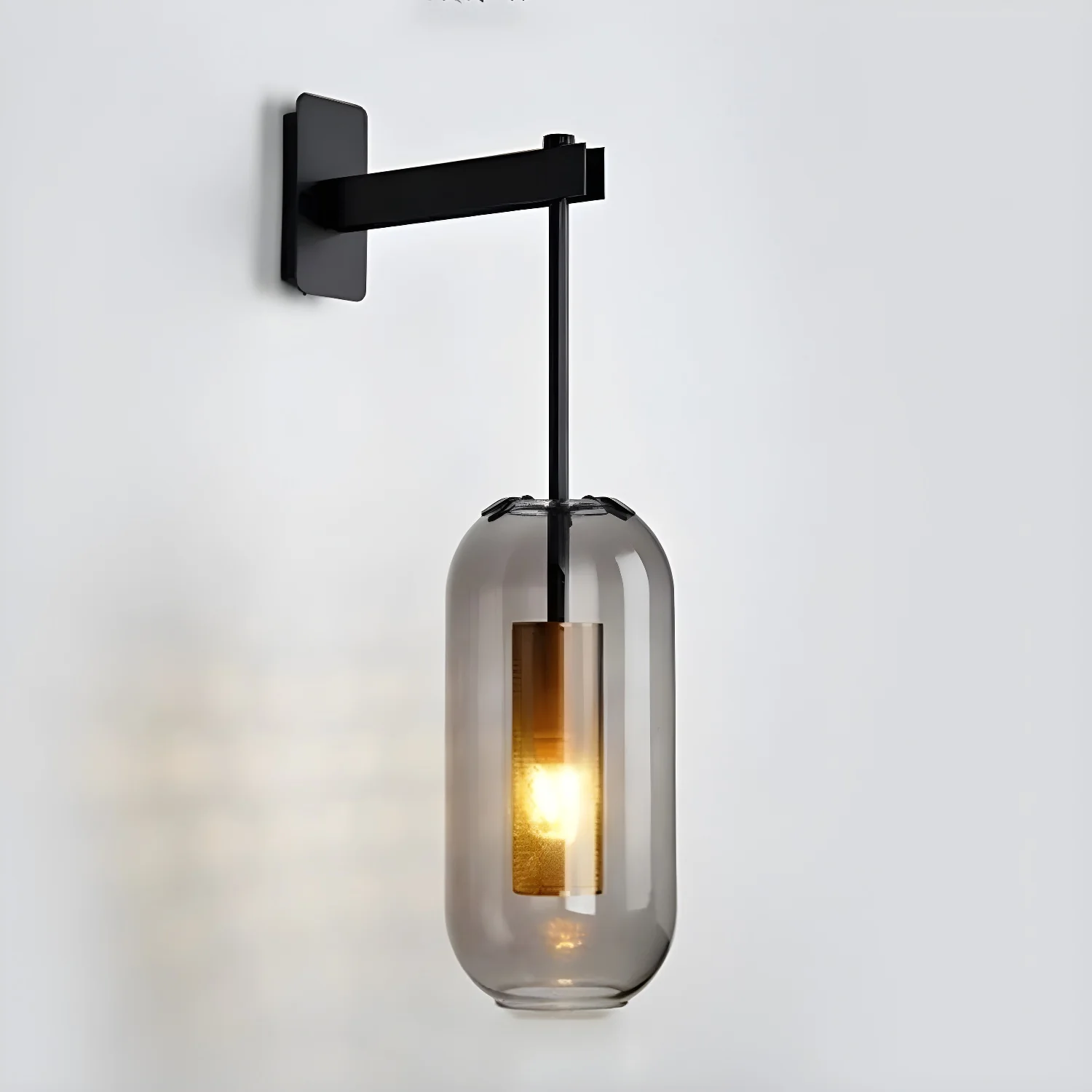 Metal and Glass Cylindrical Sconce