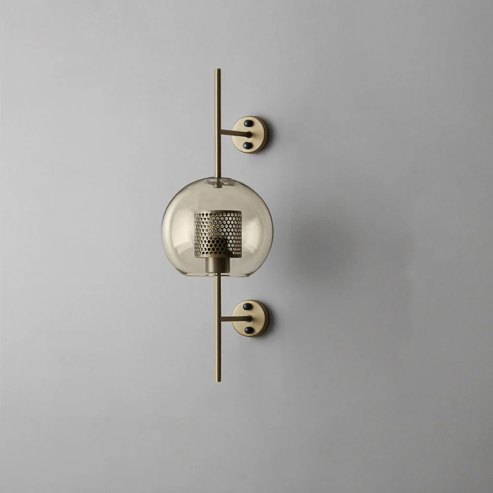 Metal Glass Cylindrical Sconce