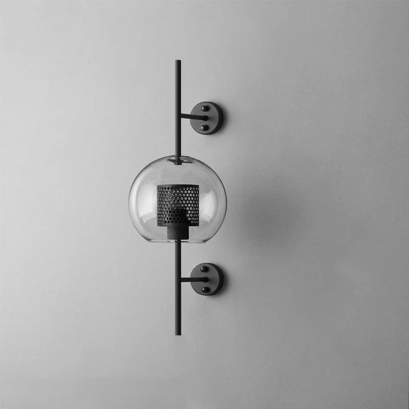 Metal Glass Cylindrical Sconce