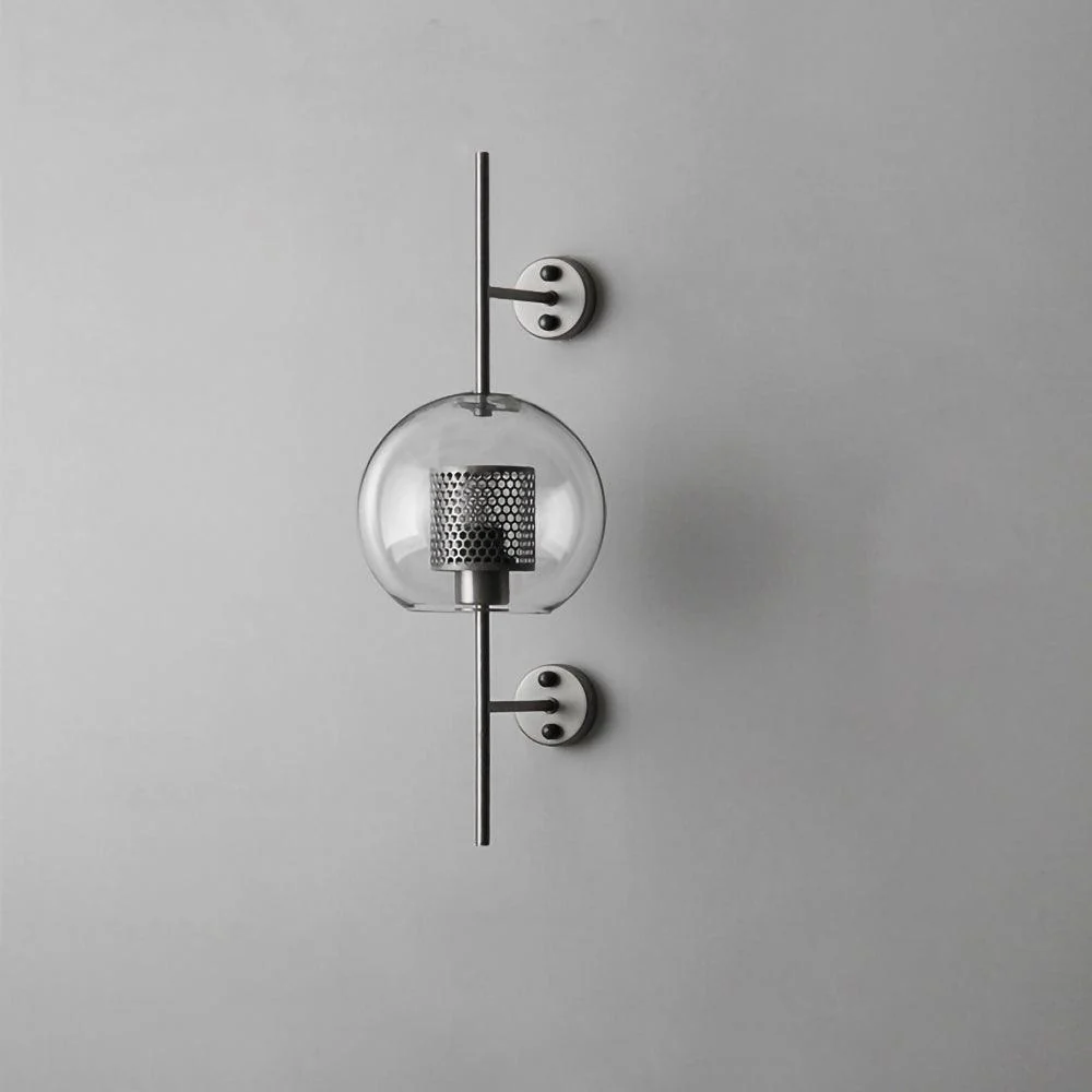 Metal Glass Cylindrical Sconce