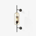 Metal and Glass Cylindrical Sconce