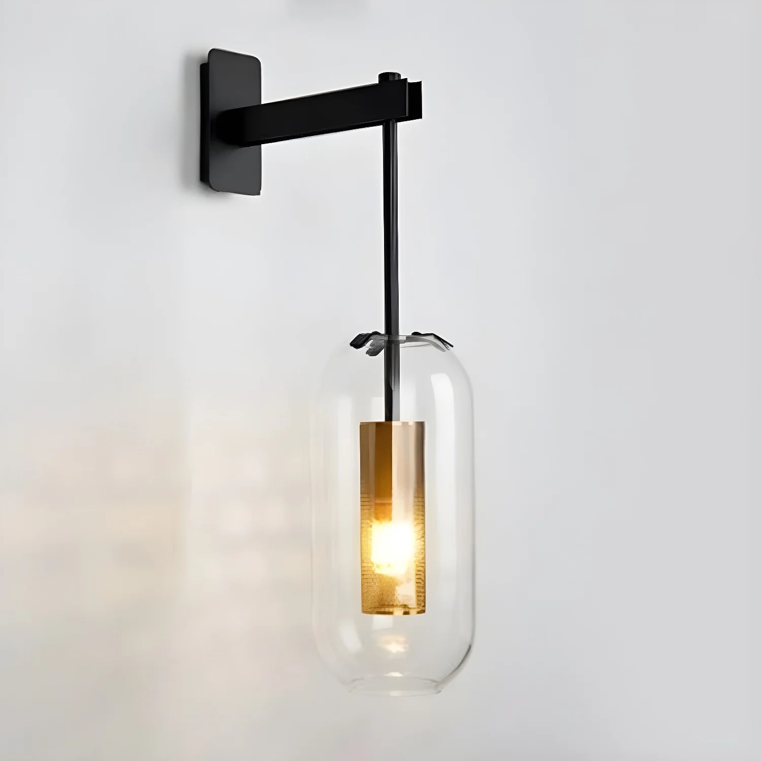 Metal and Glass Cylindrical Sconce