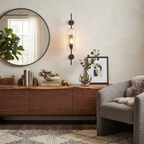 Metal and Glass Cylindrical Sconce