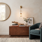 Metal and Glass Cylindrical Sconce