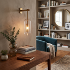 Metal and Glass Cylindrical Sconce