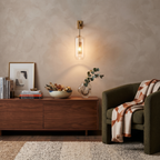 Metal and Glass Cylindrical Sconce
