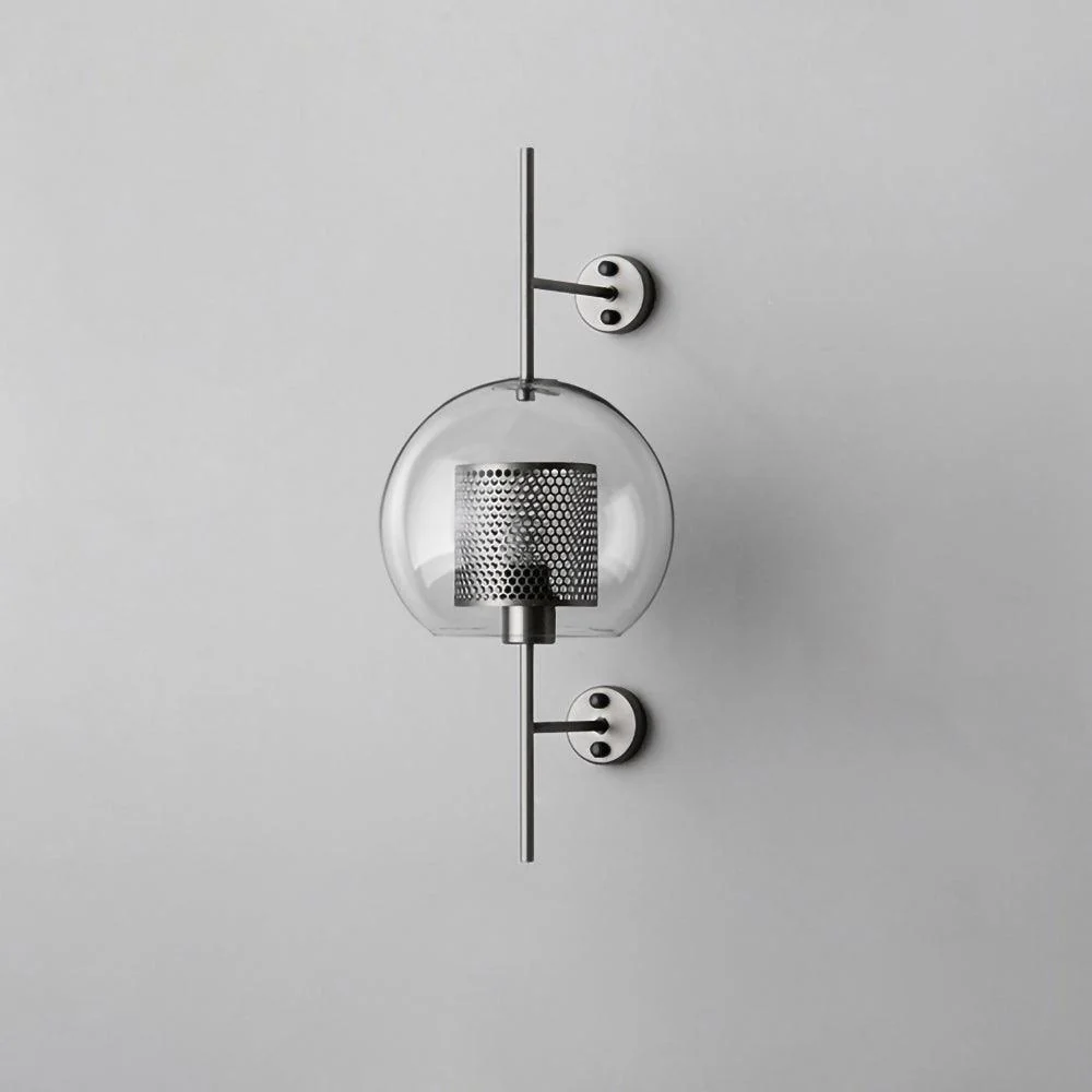 Metal Glass Cylindrical Sconce