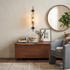 Metal and Glass Cylindrical Sconce