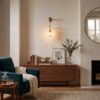 Metal and Glass Cylindrical Sconce