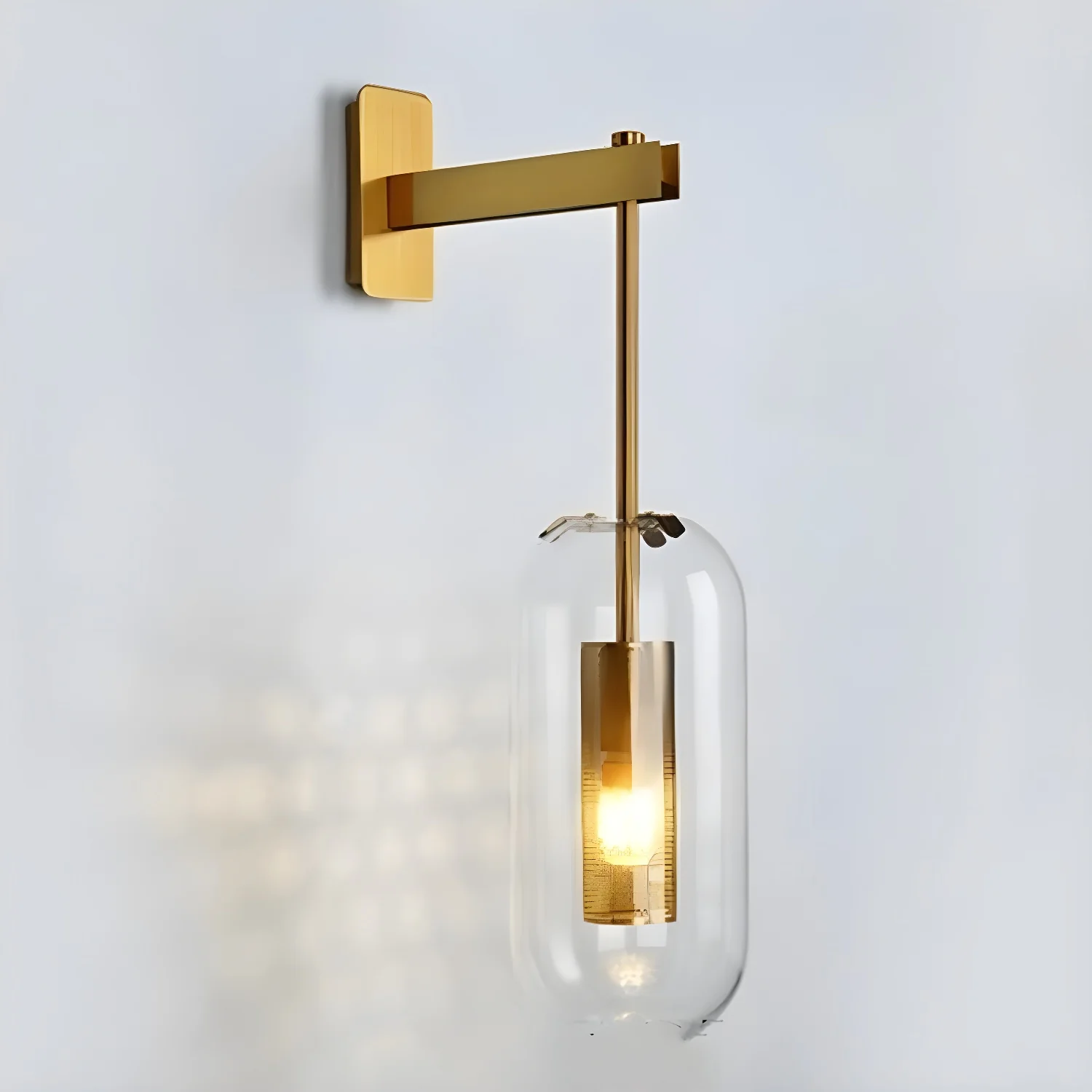 Metal and Glass Cylindrical Sconce