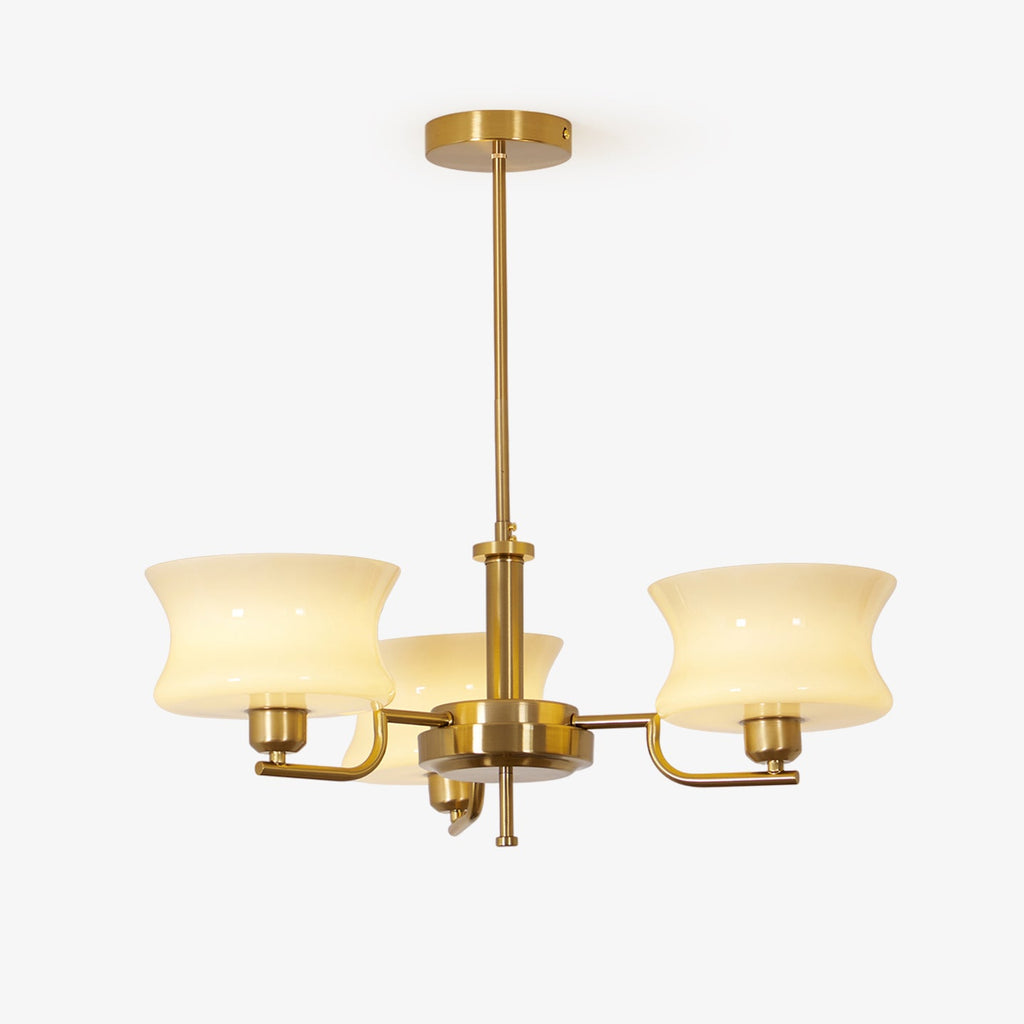 Metal and Glass Tiered Chandelier