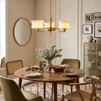 Metal and Glass Tiered Chandelier