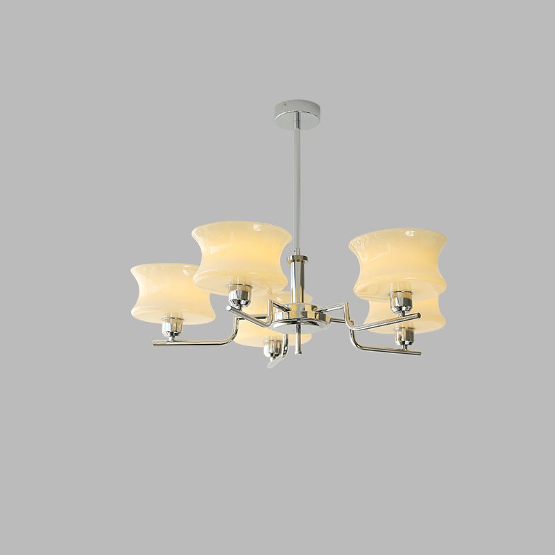 Metal and Glass Tiered Chandelier