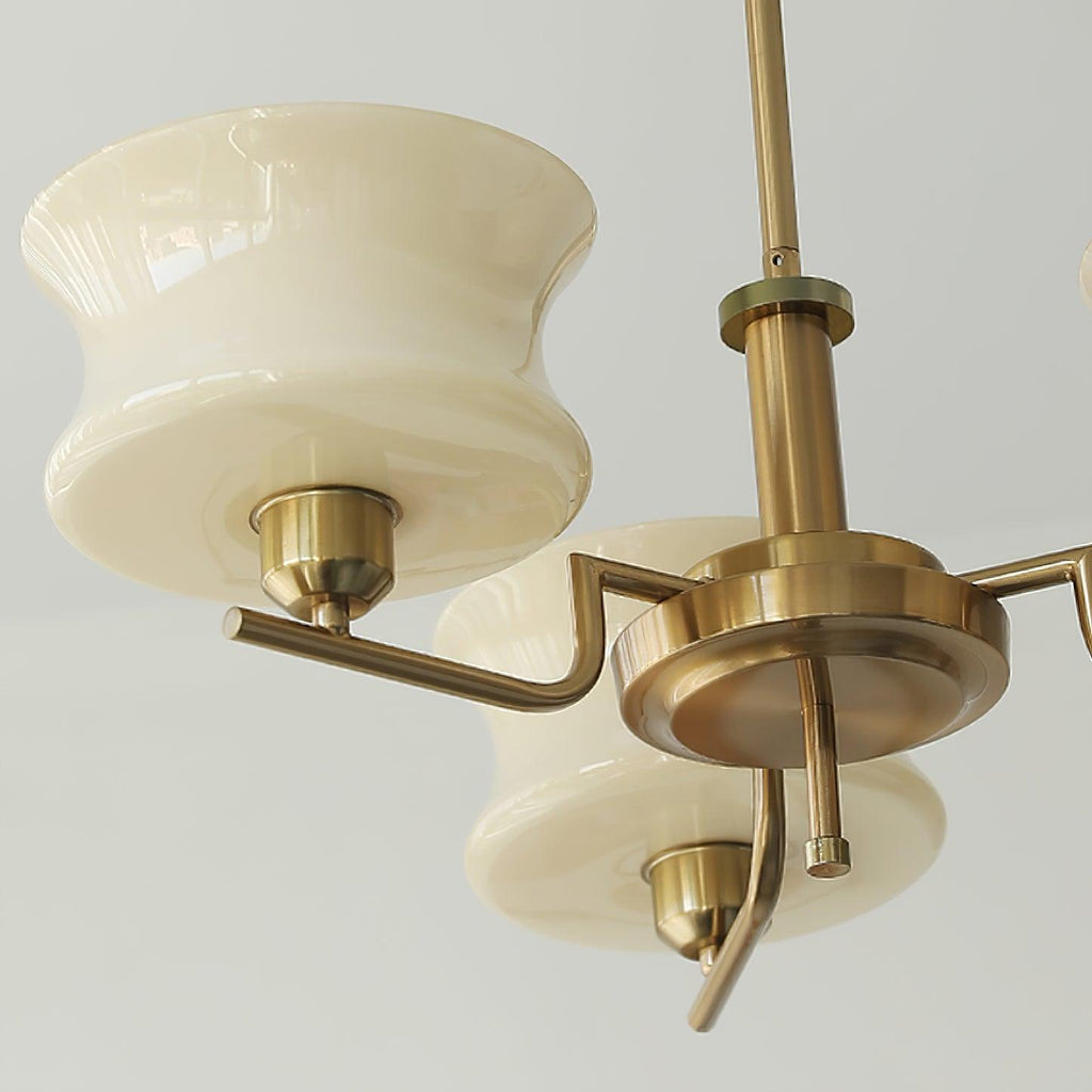 Metal and Glass Tiered Chandelier