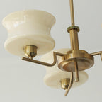 Metal and Glass Tiered Chandelier