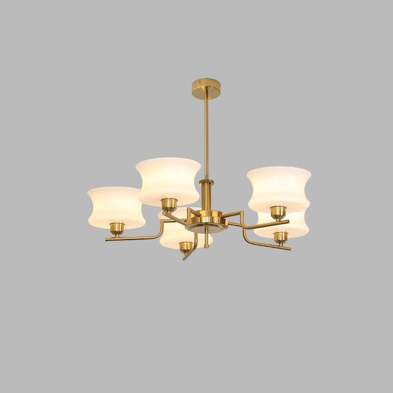 Metal and Glass Tiered Chandelier