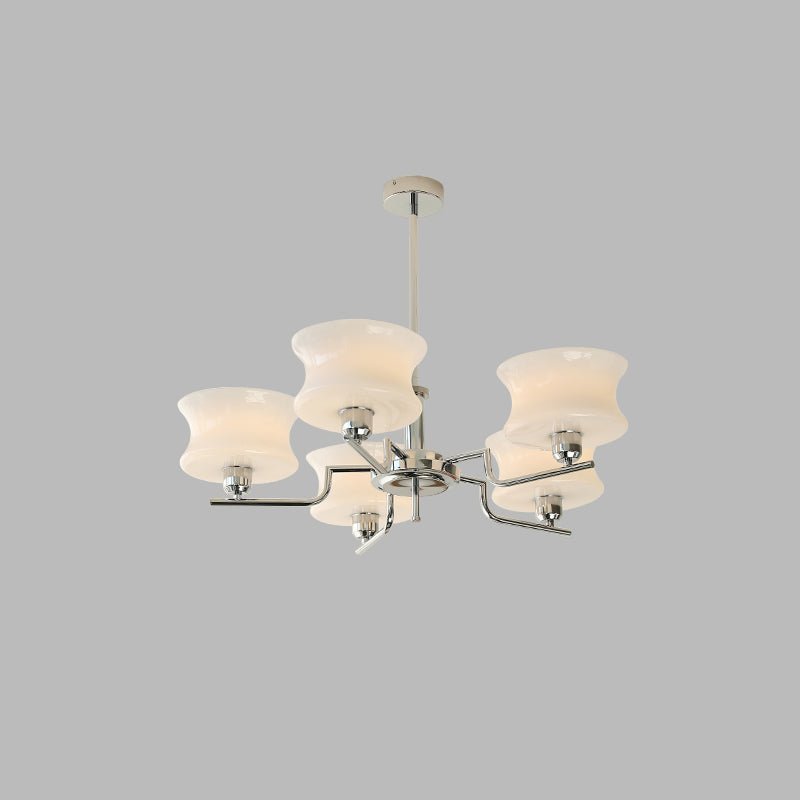 Metal and Glass Tiered Chandelier