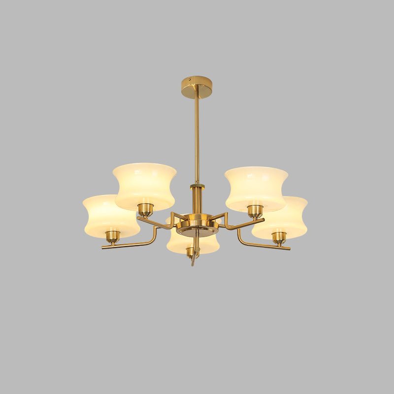 Metal and Glass Tiered Chandelier