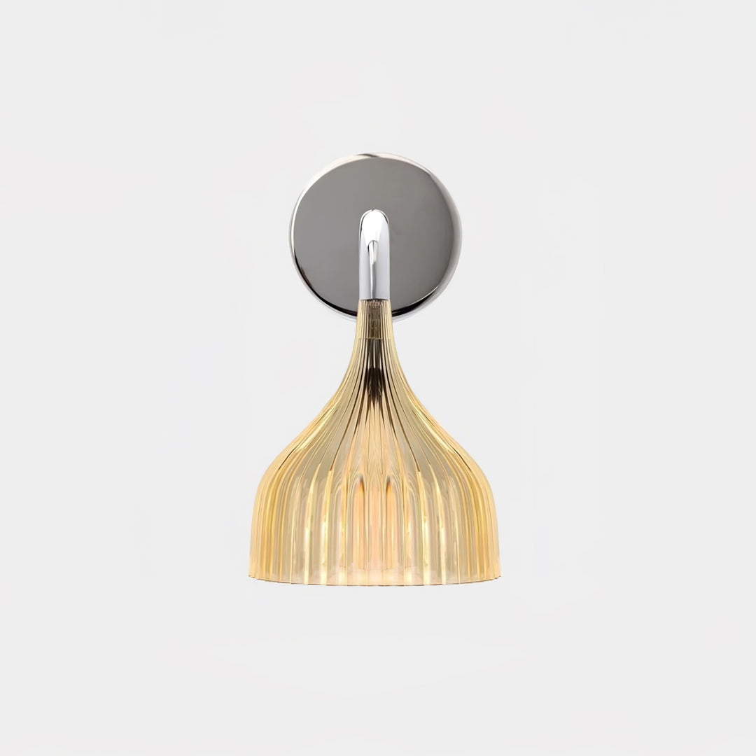 Metal and Plastic Ribbed Sconce