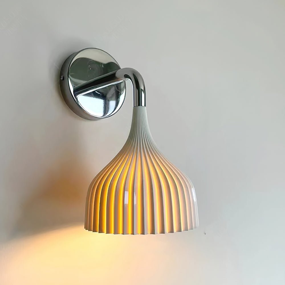 Metal and Plastic Ribbed Sconce