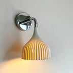 Metal and Plastic Ribbed Sconce