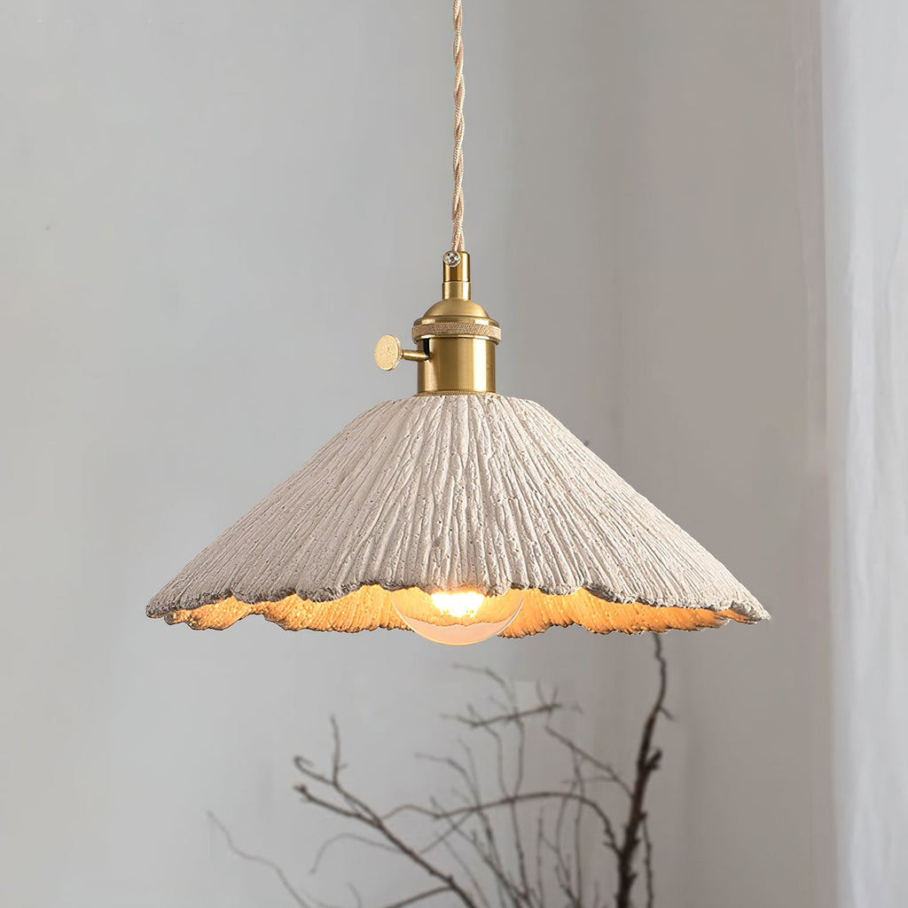 Microcement Wavy Pendant Light