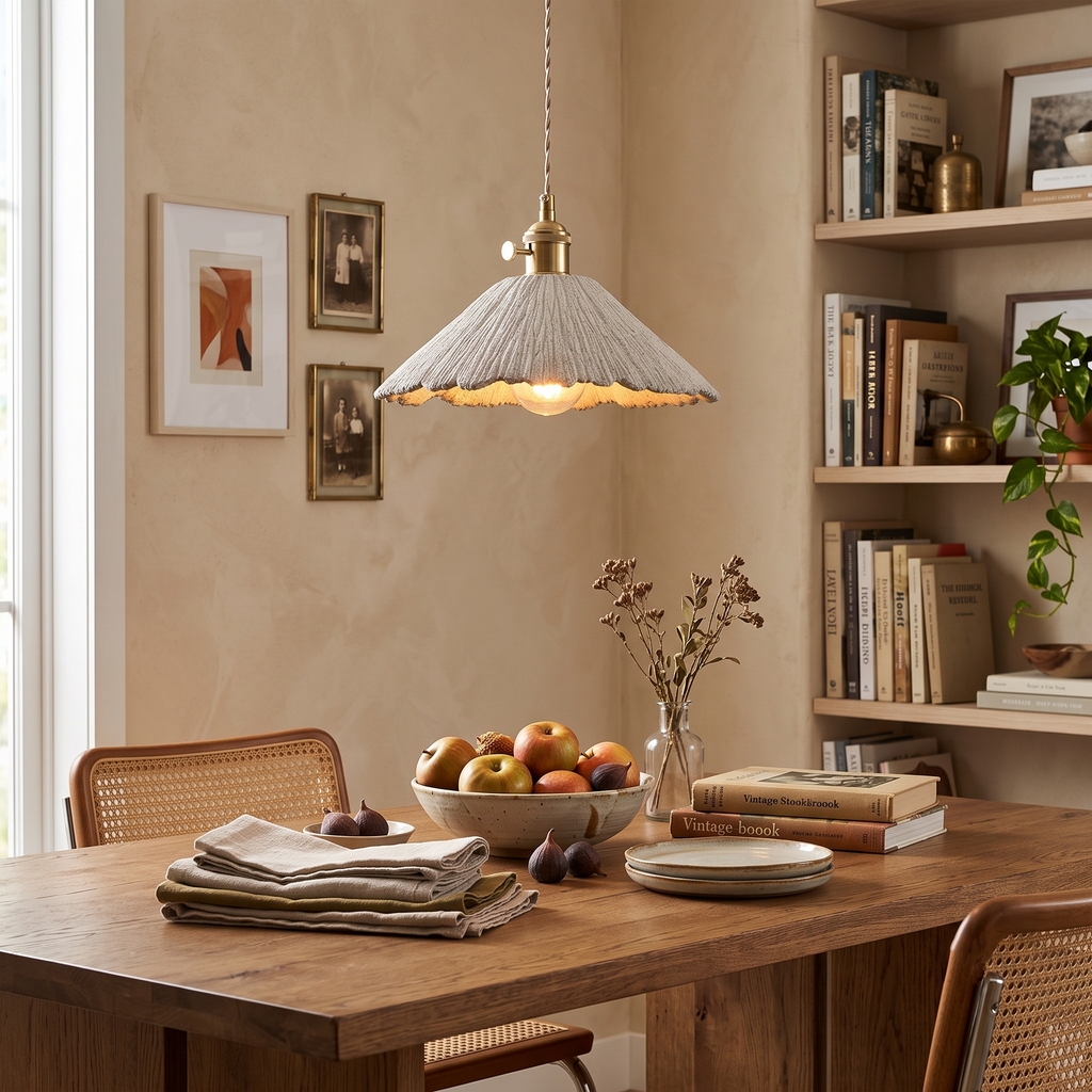 Microcement Wavy Pendant Light