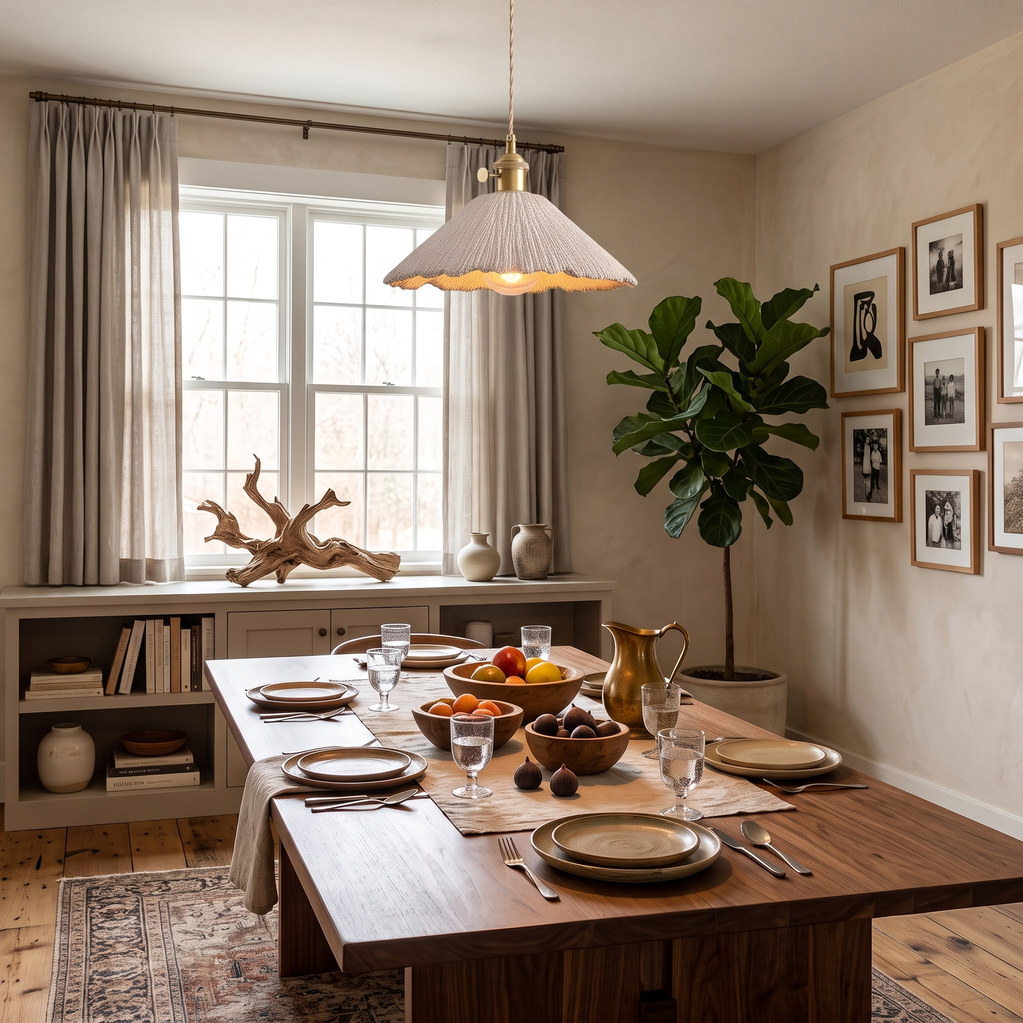 Microcement Wavy Pendant Light