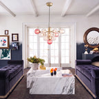 Modern Globe Chandelier in Elegant Living Room