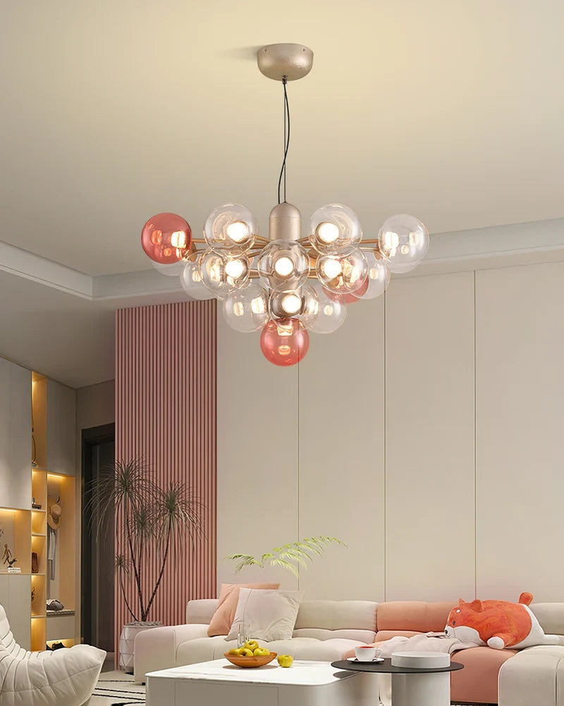 Multi-Globe Chandelier in Bright Living Space