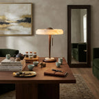 Modern Alabaster Ring Table Lamp in Sophisticated Living Space