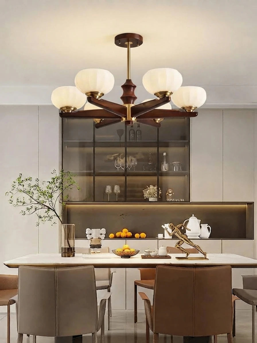 Modern Pleated Glass Ceiling Light in Kitchen Dining Area