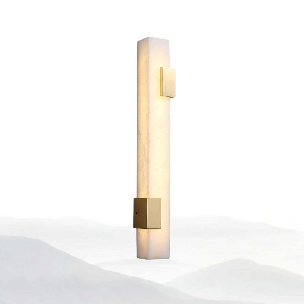 Modern Alabaster Linear Sconce Standing Display