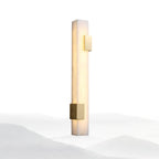 Modern Alabaster Linear Sconce Standing Display