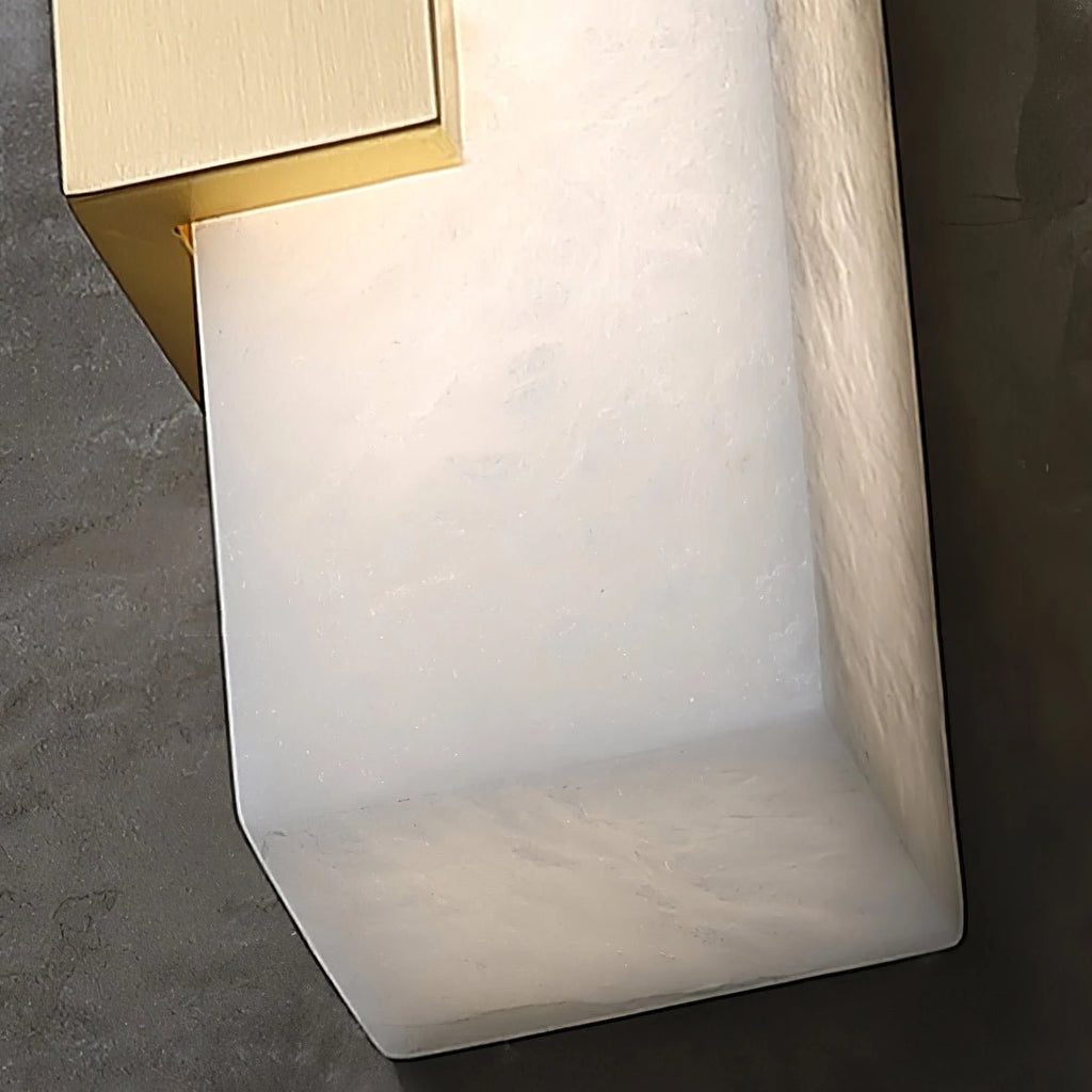 Close Up of Natural Alabaster Stone Texture and Brass Detail
