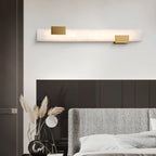 Horizontal Alabaster Wall Light in Contemporary Bedroom