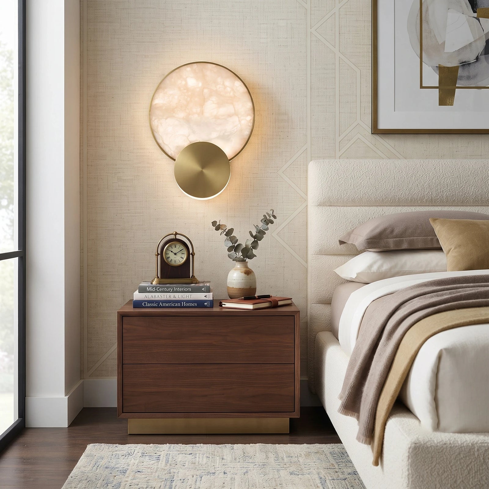 Minimalist Cloud Stone Disc Light