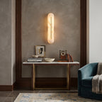 Capsule Alabaster LED Sconce Light Over Living Room Console