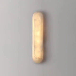 Illuminated Oval Capsule Alabaster Wall Sconce Studio Display