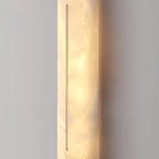 Detail View of Illuminated Alabaster Stone Grain and Warm Glow